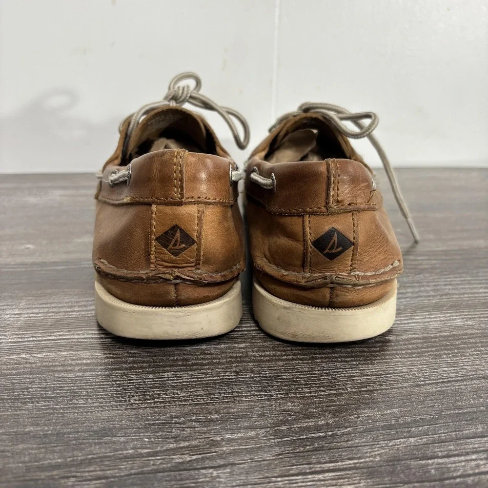 Sperry Top-Sider Boat Shoes Mens Size 10.5 Brown Leather Deck Nautical STS16404